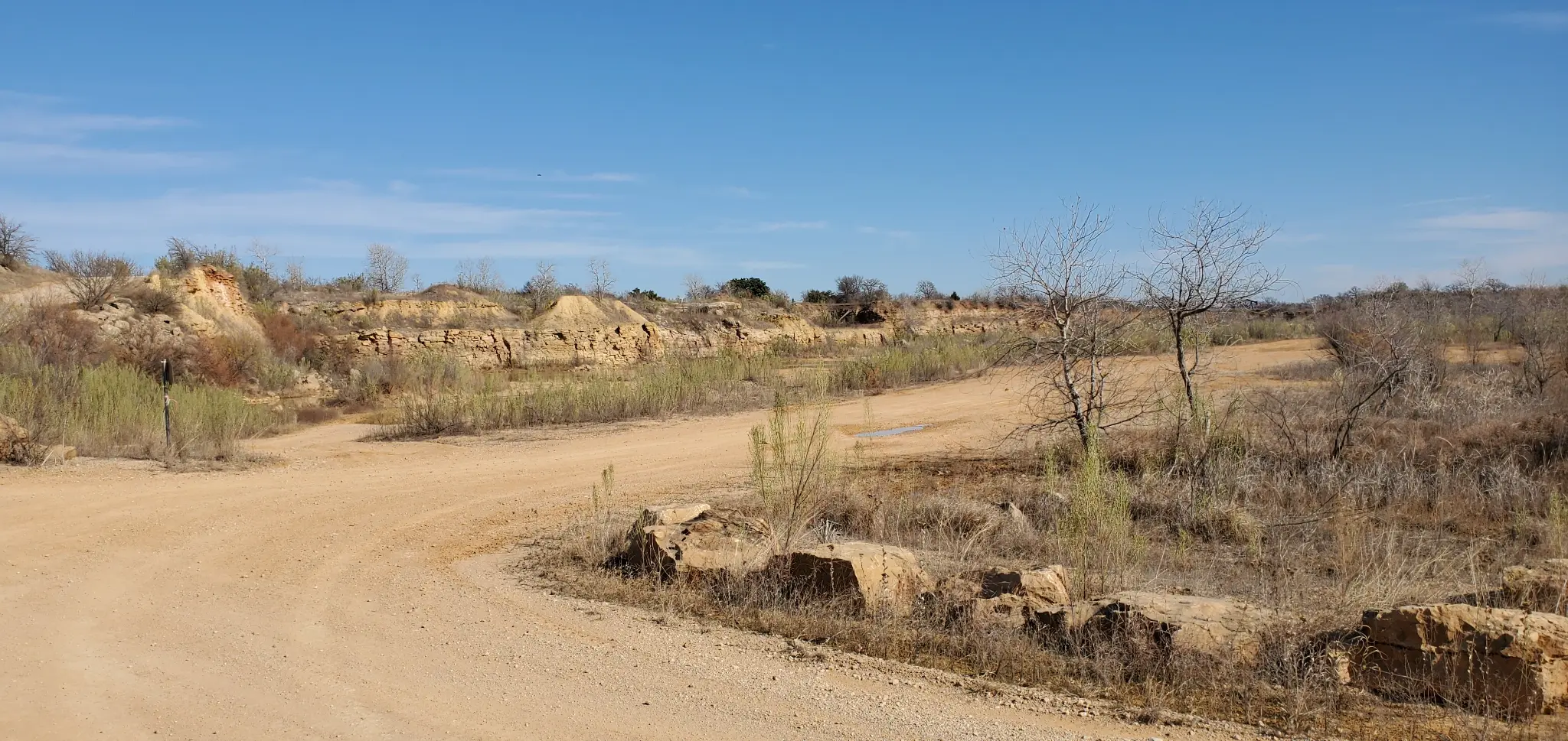 Bridgeport OHV Park sandy terrain with bluffs